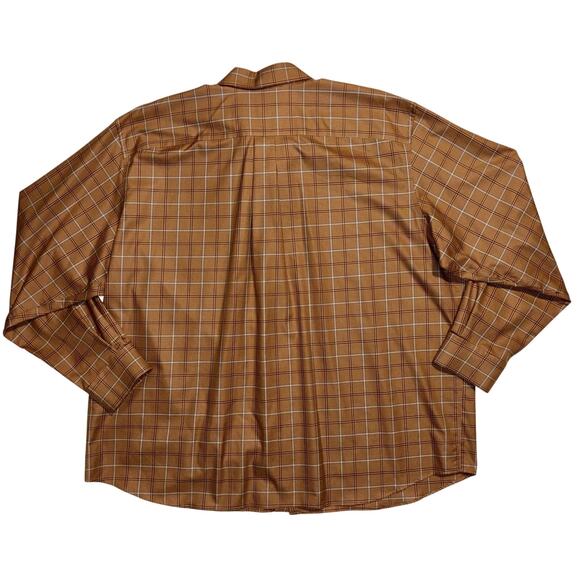 Eddie Bauer Men's Button Down Shirt XXXL Orange Plaid Pattern Chest Pocket 3XL - Picture 6 of 7